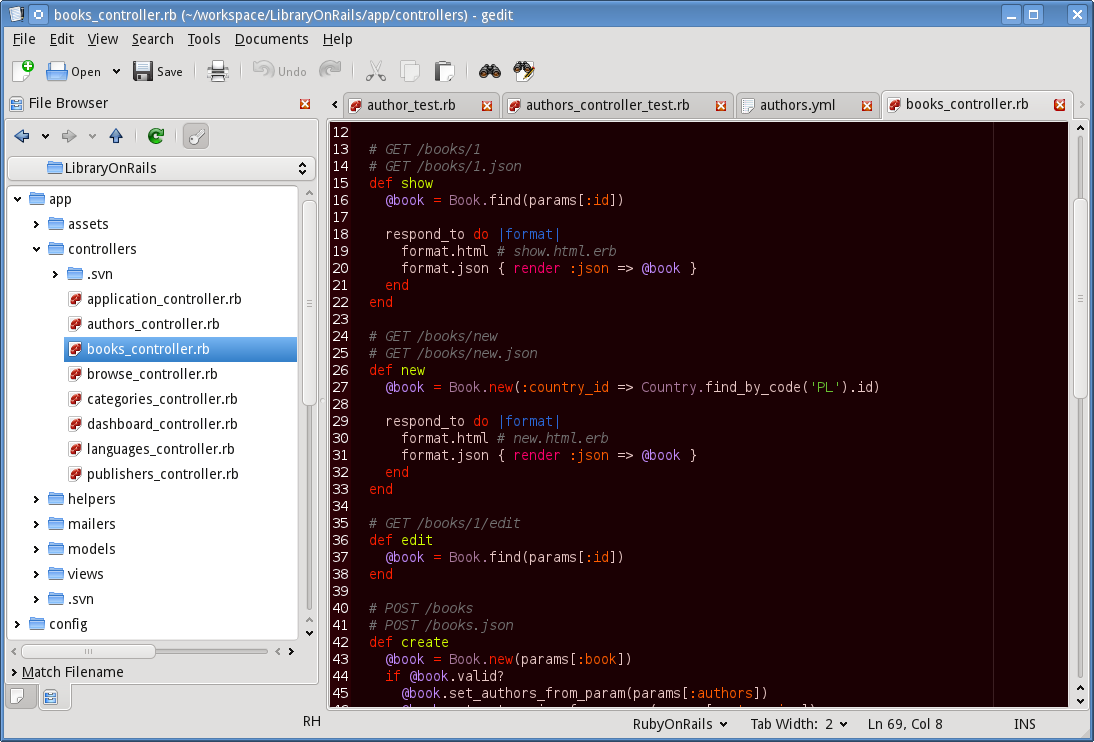 Gedit + Gmate w KDE